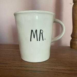 Rae Dunn MR coffee mug vintage typewrite RARE